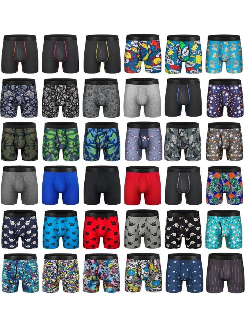 Comfortable Cotton Men's Boxer Briefs - 6" No Ride Up, Stretchy Elastic